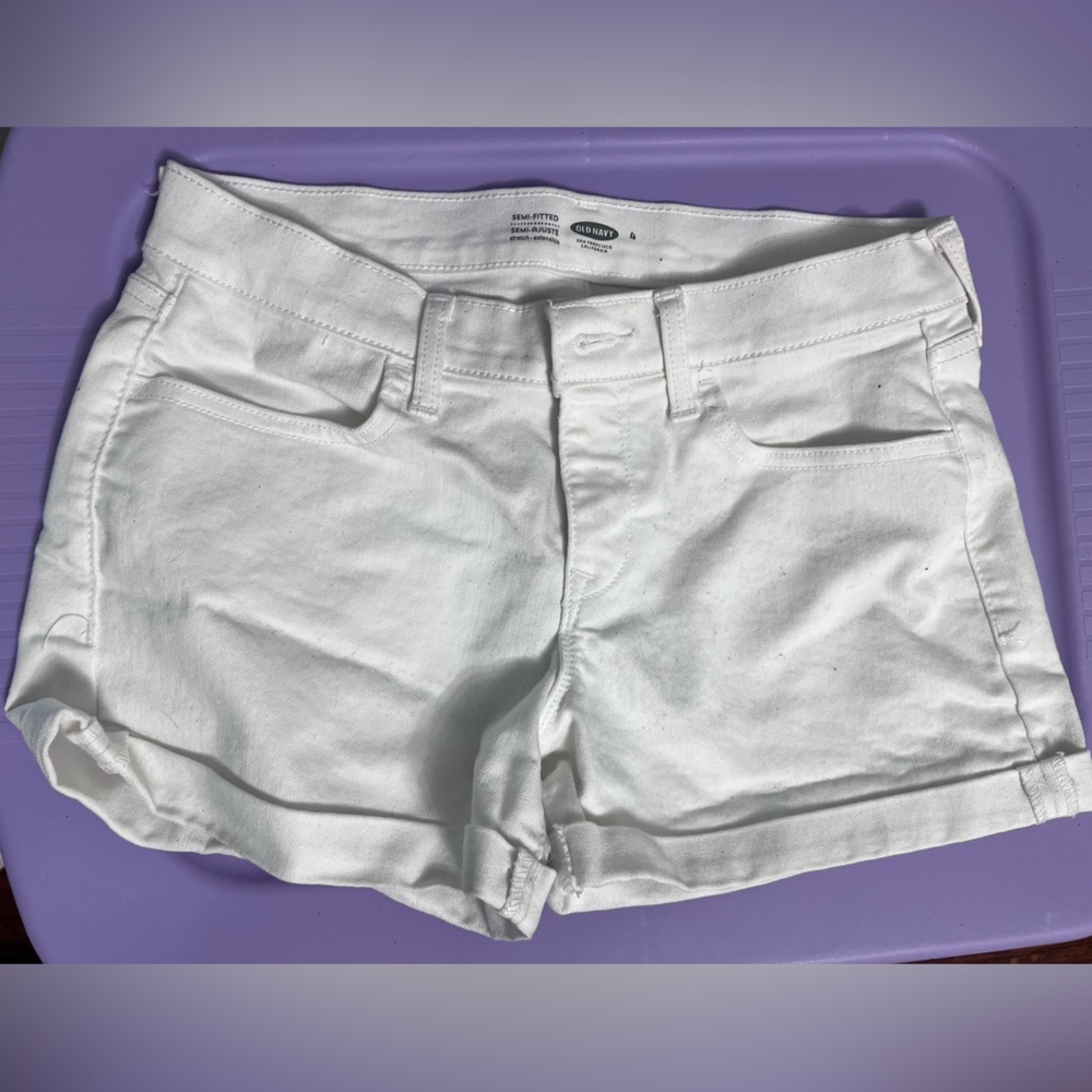Old Navy white denim shorts